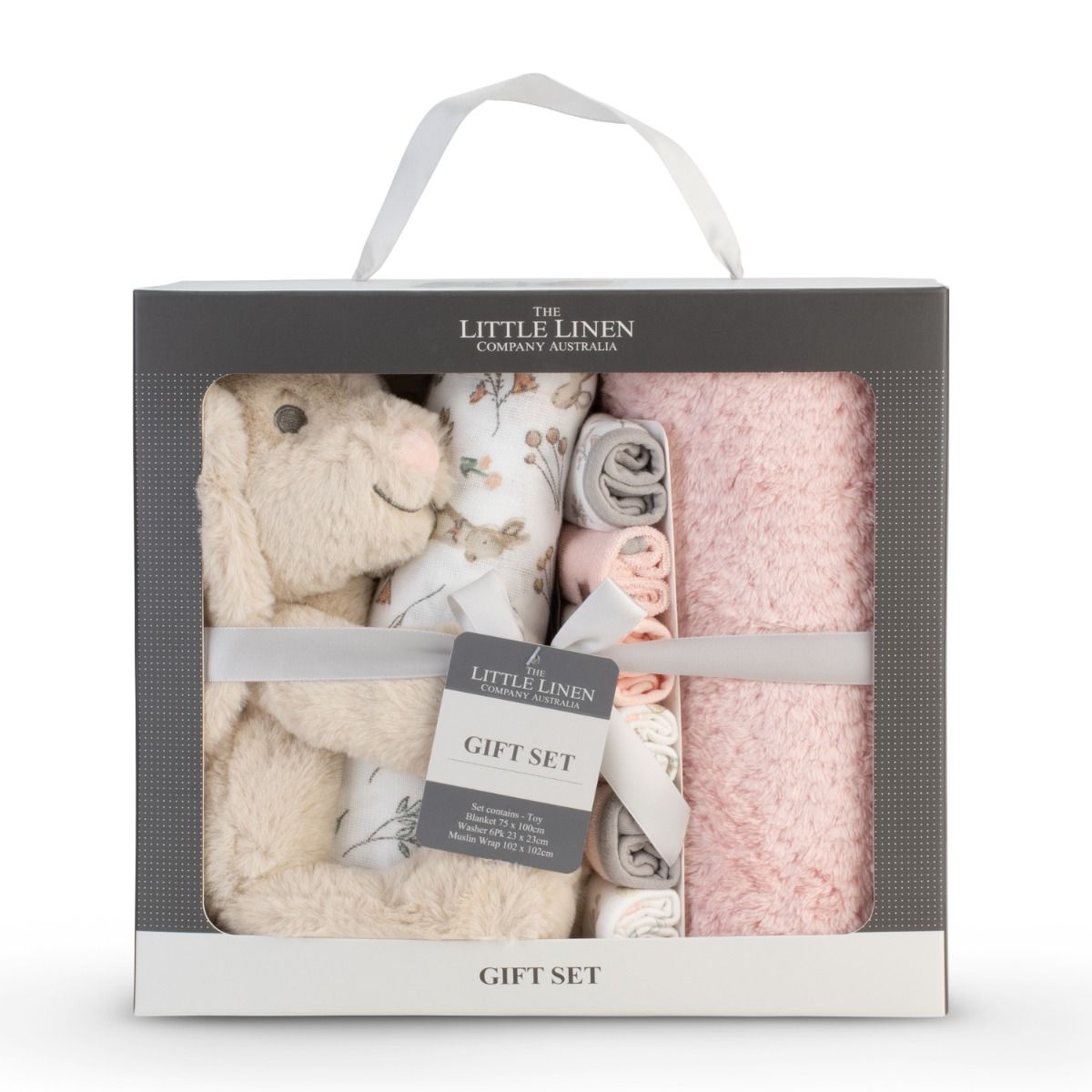 The Little Linen Company Boxed Gift Set - Harvest Bunny | Baby Plush Blanket, Cuddly Plush Toy, 6 Knitted Terry Washers, Muslin Wrap | modandtod.com