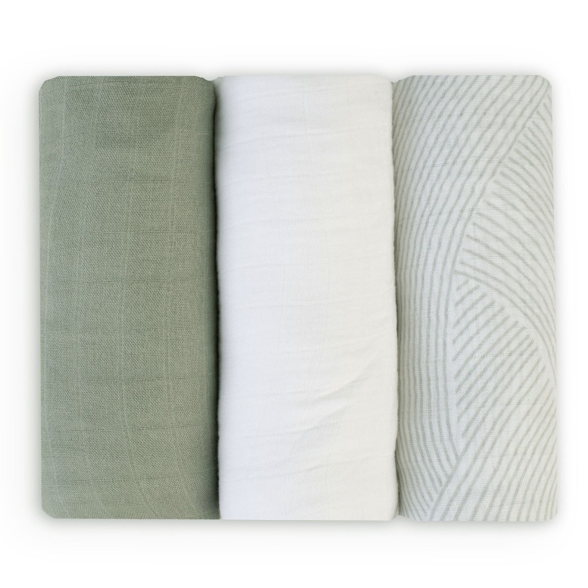 Little Bamboo Muslin Wraps 3pk - Bayleaf | Swaddle for Baby | modandtod.com