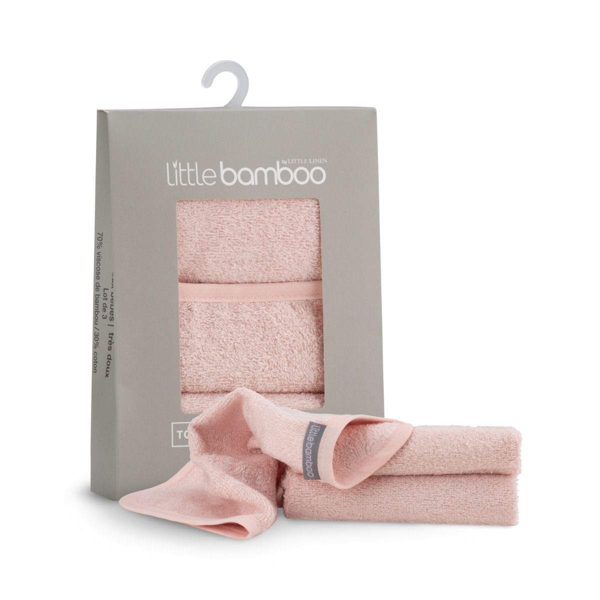 Towelling Baby Face Washer 3 Pack | Dusty Rose | Baby Bath Wash Cloth | modandtod.com