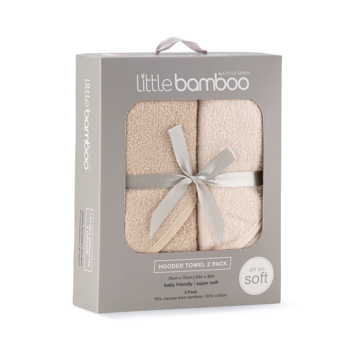 Little Bamboo Hooded Towel 2pk - Iced Coffee | Baby Bath Towel | modandtod.com