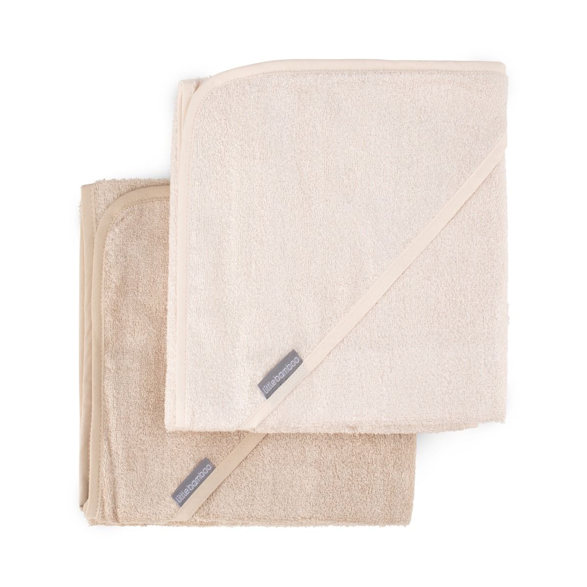 Little Bamboo Hooded Towel 2pk - Iced Coffee | Baby Bath Towel | modandtod.com