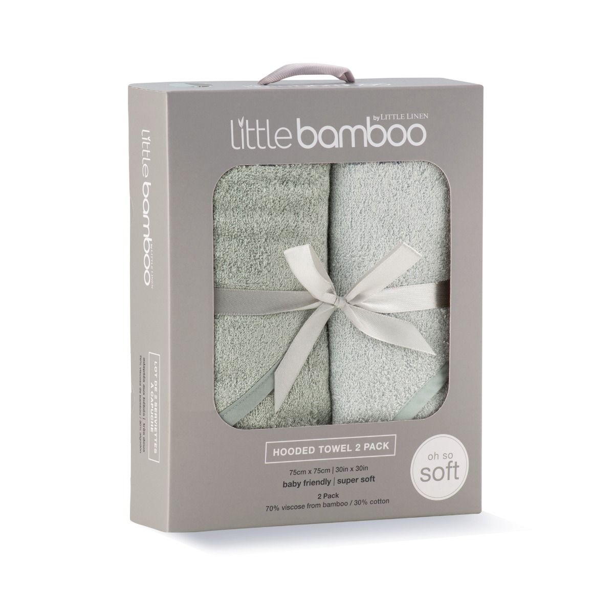 Little Bamboo Hooded Towel 2pk - Bayleaf | Baby Bath Towel | modandtod.com