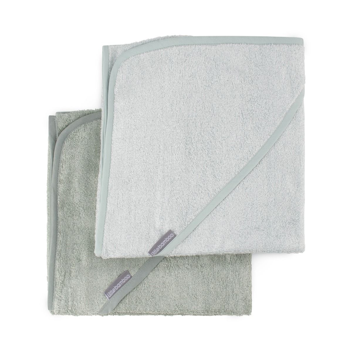 Little Bamboo Hooded Towel 2pk - Bayleaf | Baby Bath Towel | modandtod.com