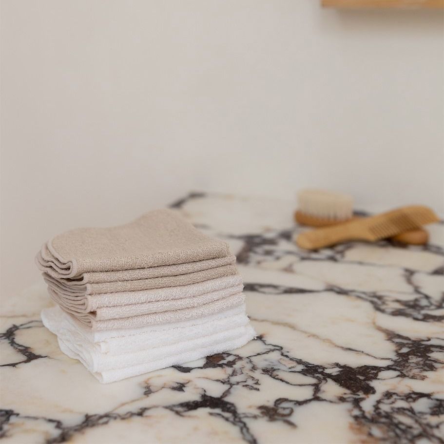 Little Bamboo Towelling Washer 10pk - Iced Coffee | modandtod.com