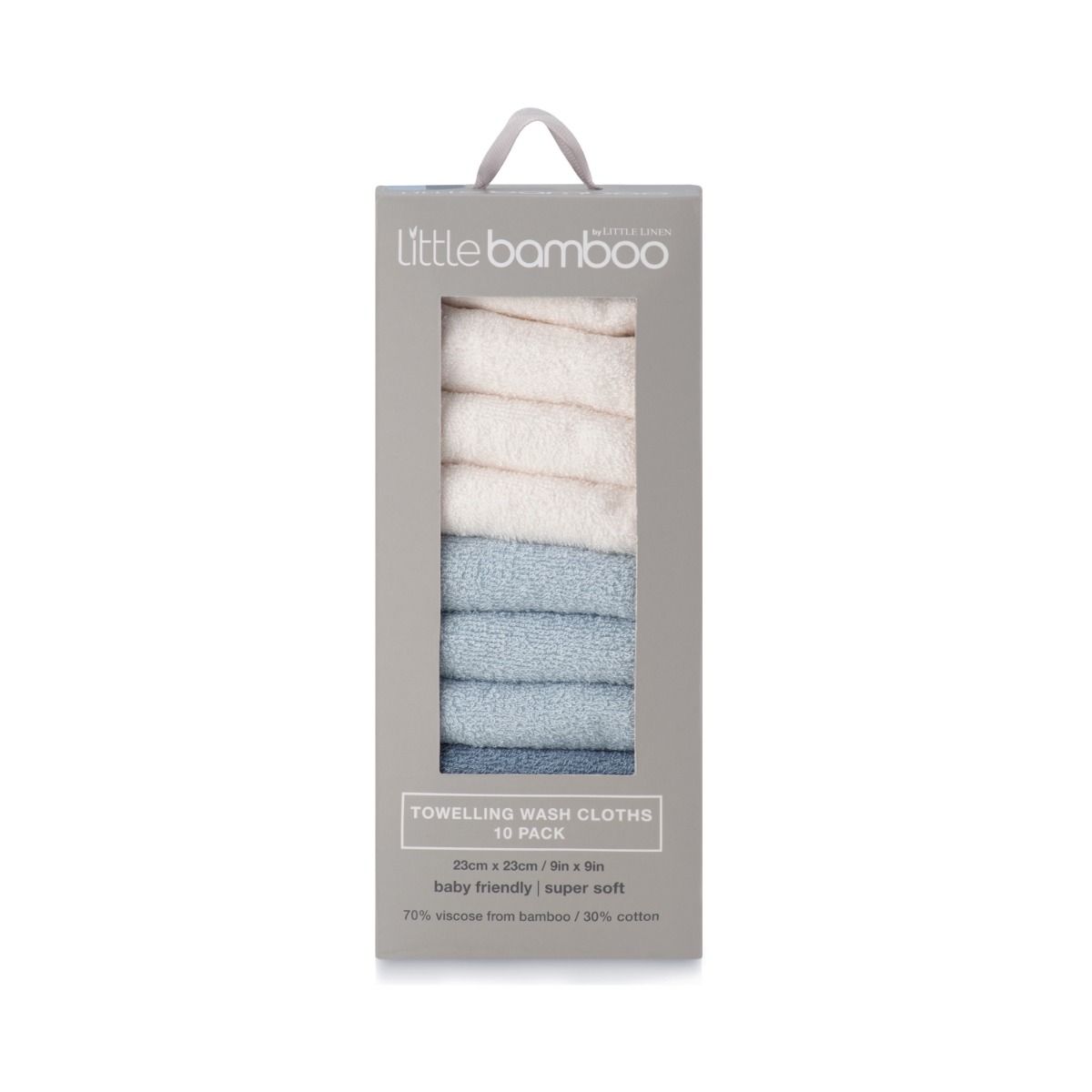Little Bamboo Towelling Washer 10pk - Retro Blue | modandtod.com