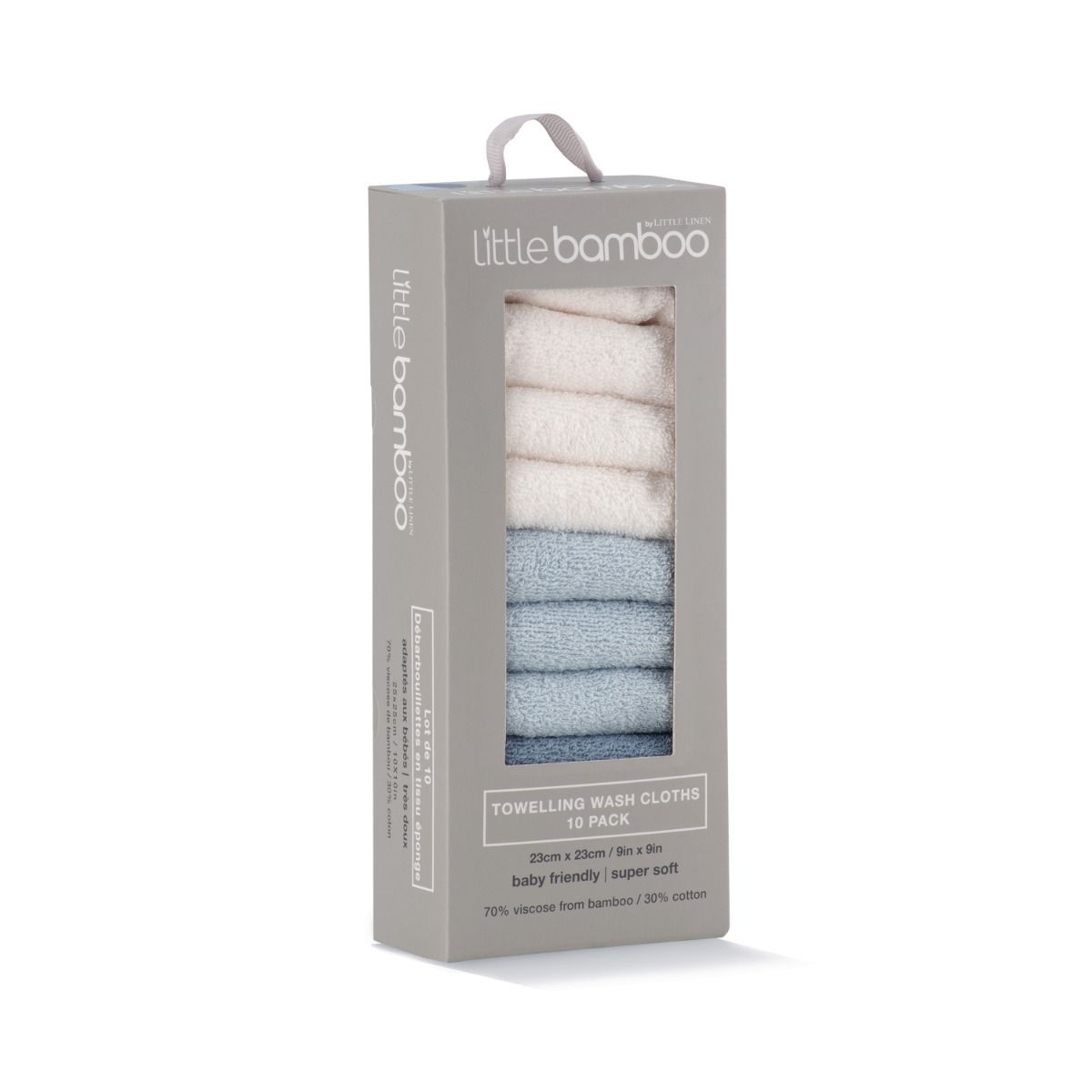Little Bamboo Towelling Washer 10pk - Retro Blue | modandtod.com
