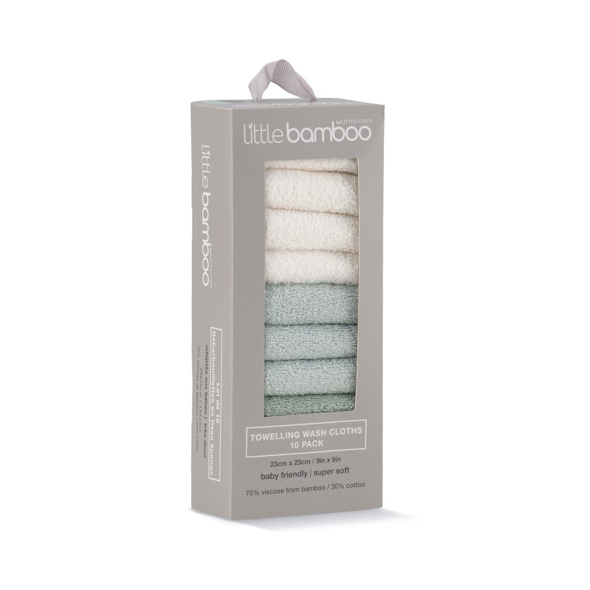 Little Bamboo Towelling Washer 10pk - Bayleaf | modandtod.com