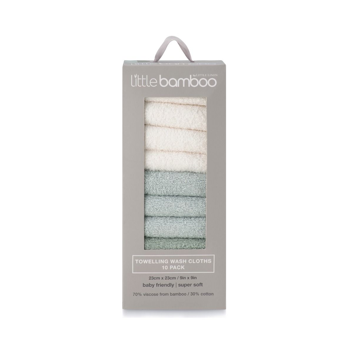 Little Bamboo Towelling Washer 10pk - Bayleaf | modandtod.com