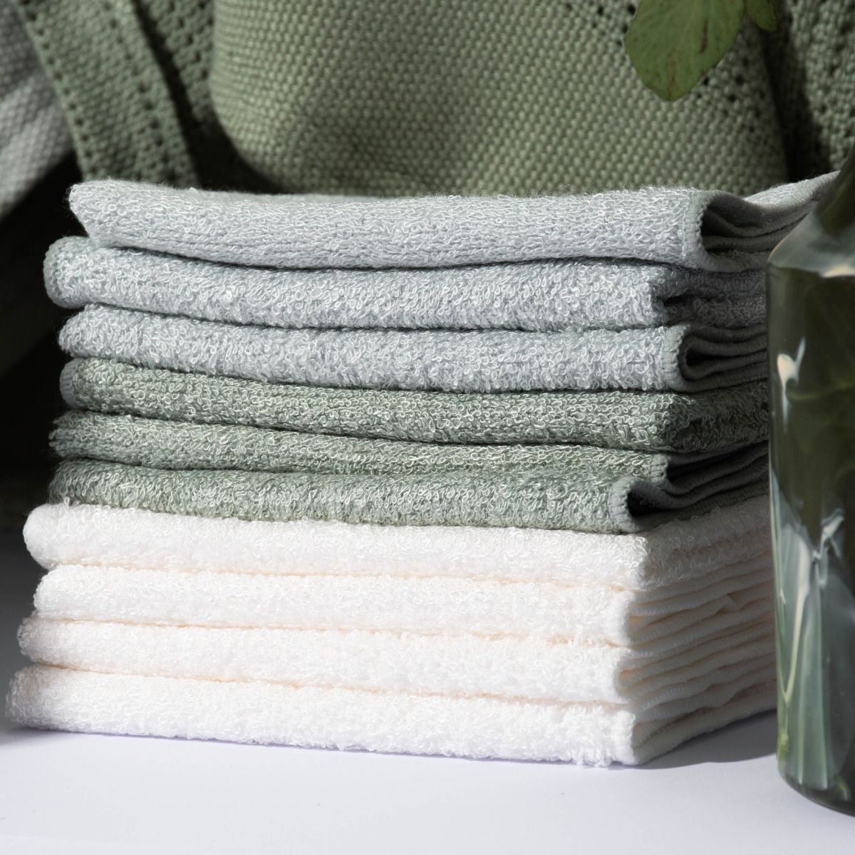 Little Bamboo Towelling Washer 10pk - Bayleaf | modandtod.com