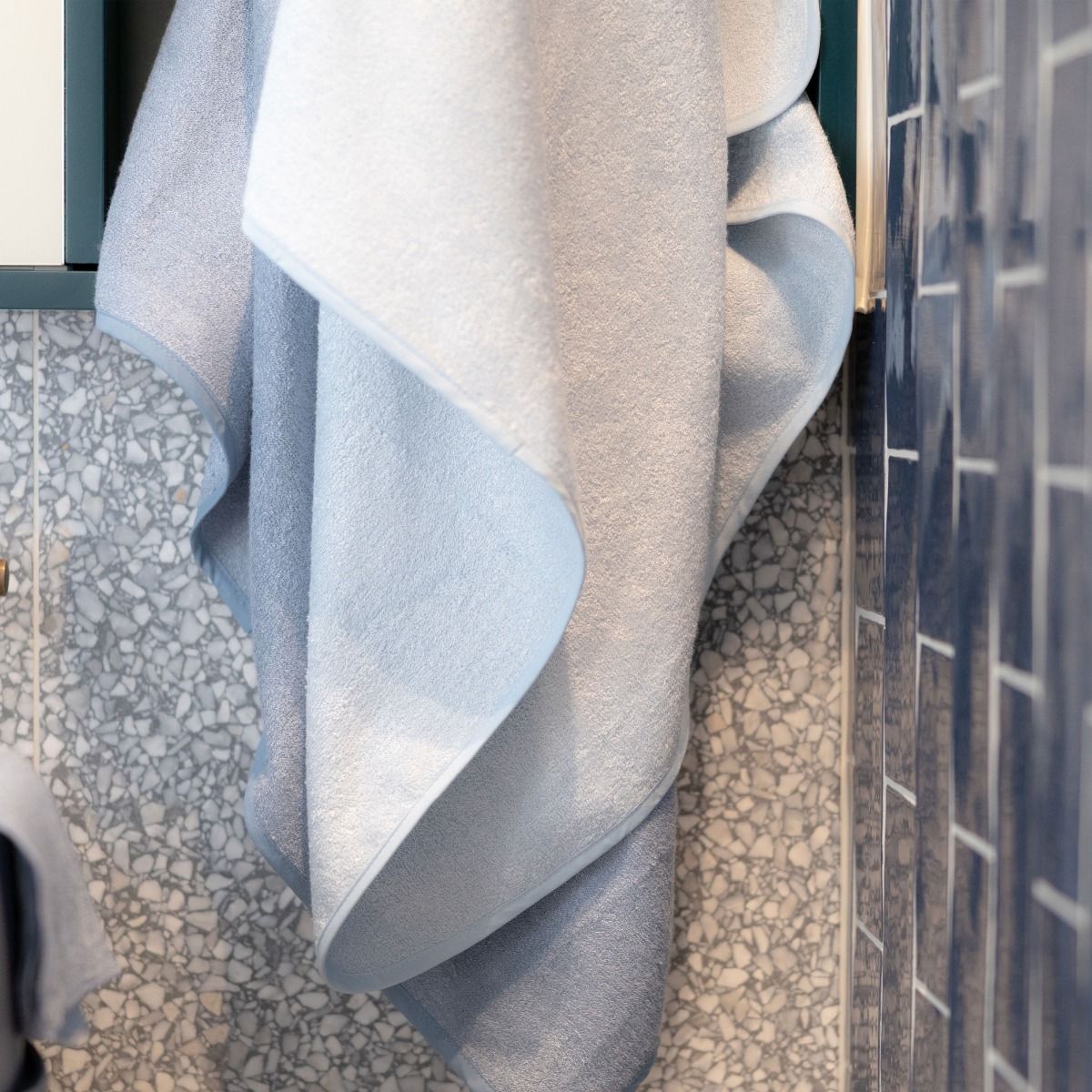 Little Bamboo Hooded Towel 2pk - Retro Blue | Baby Bath Hooded Towels | modandtod.com