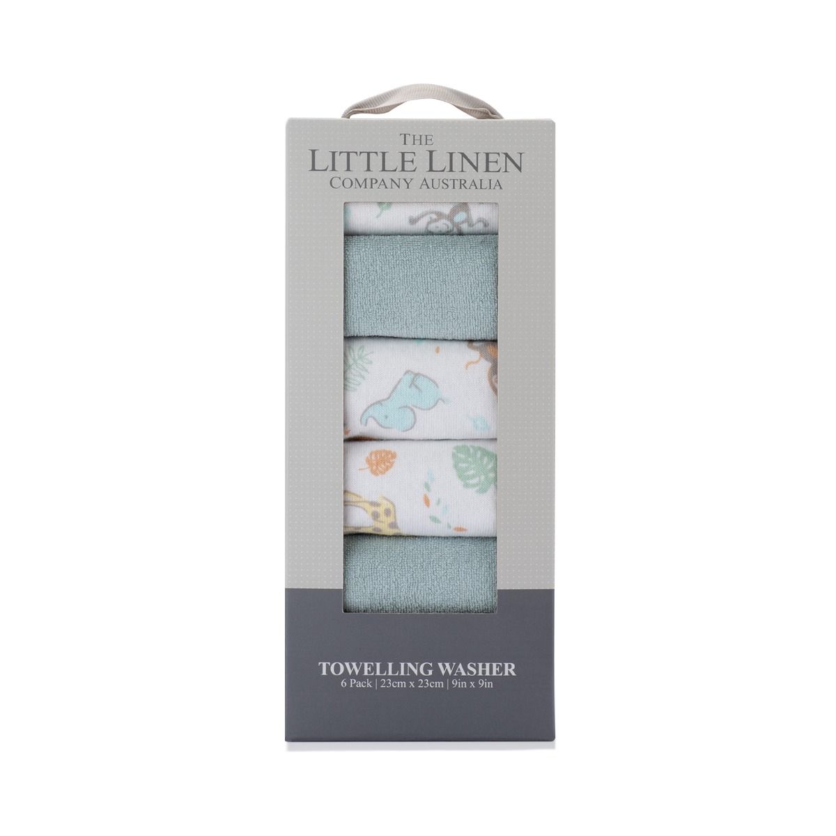 The Little Linen Company Towelling Washer 6pk - Savanna Giraffe | Baby Towelling Washers | modandtod.com