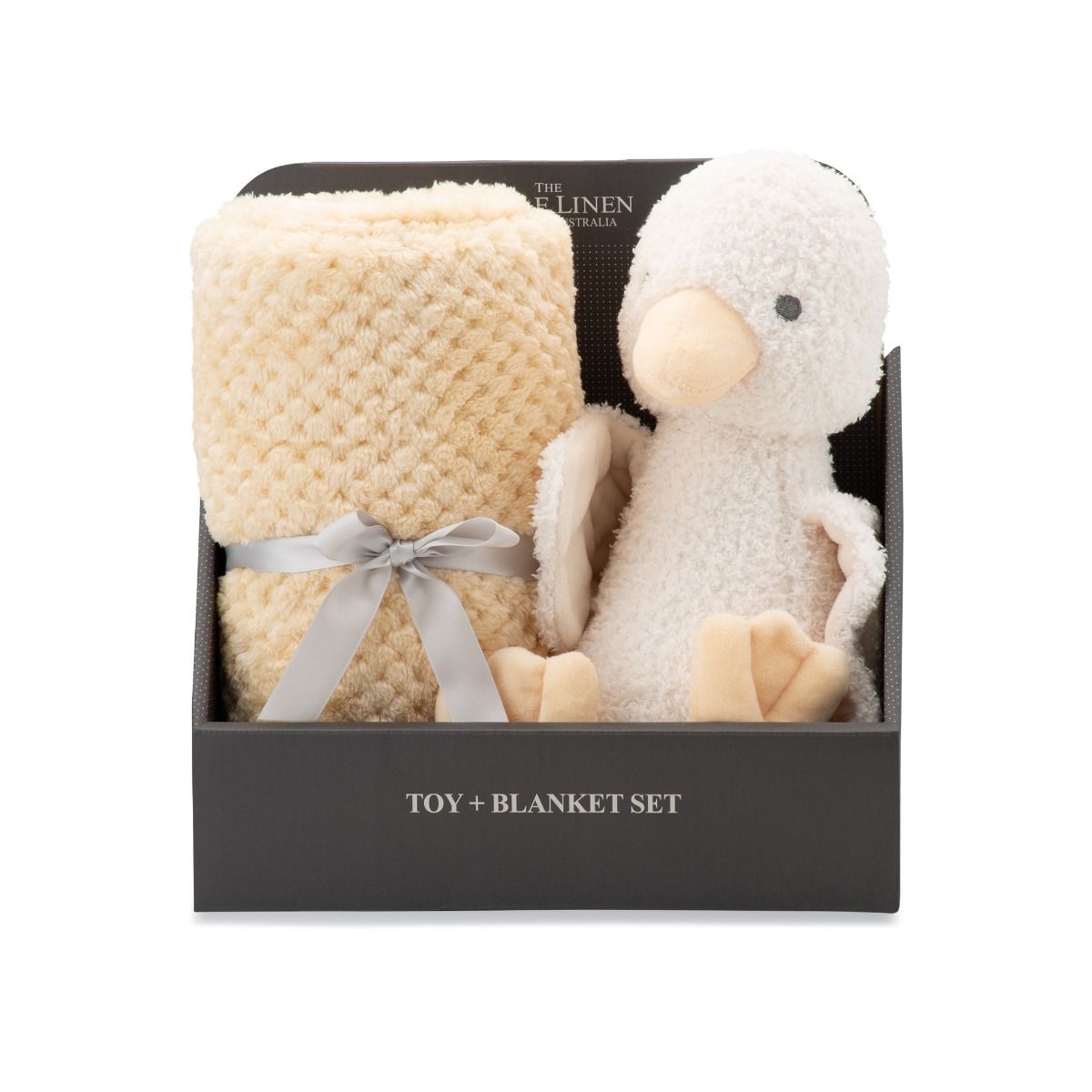 The Little Linen Company Plush Toy & Blanket - Fuzzy Duck | Gift Set for Baby | modandtod.com