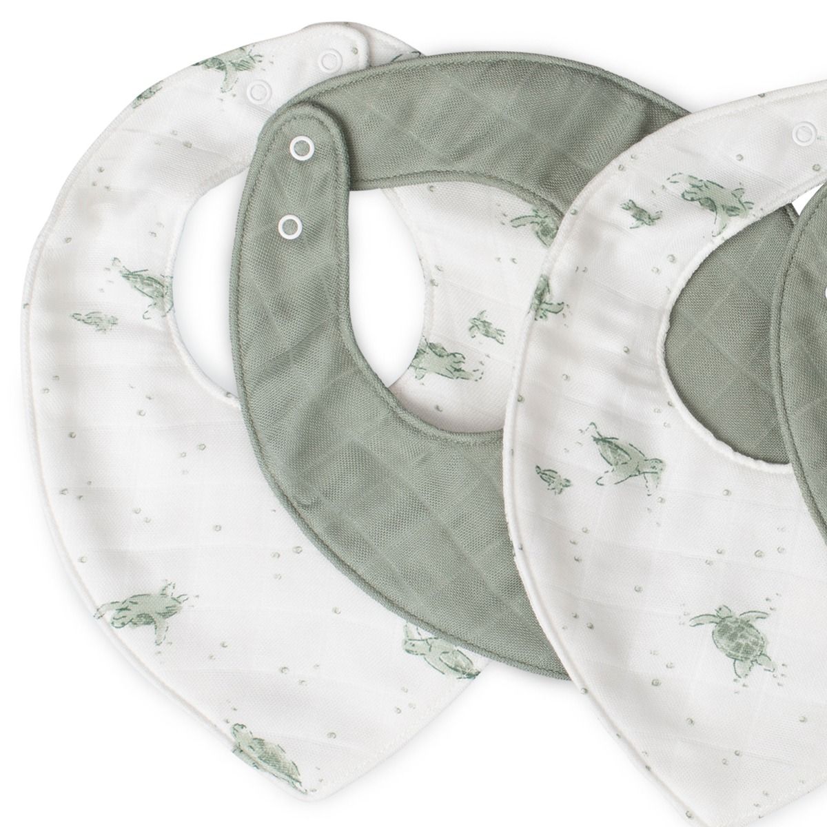 Little Bamboo Muslin Bib 5pk - Turtle Bay | modandtod.com