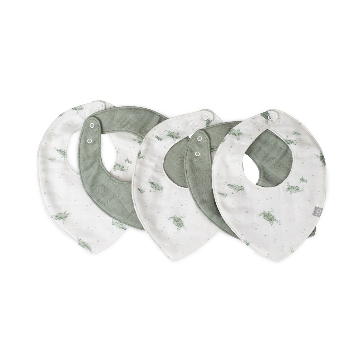 Little Bamboo Muslin Bib 5pk - Turtle Bay | modandtod.com