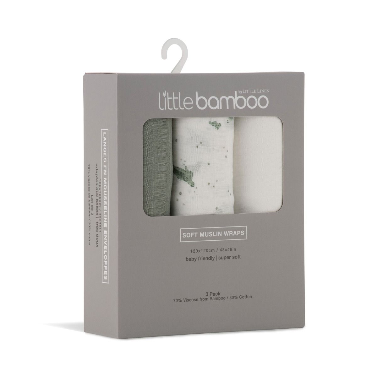 Little Bamboo Muslin Wraps 3pk - Turtle Bay | modandtod.com