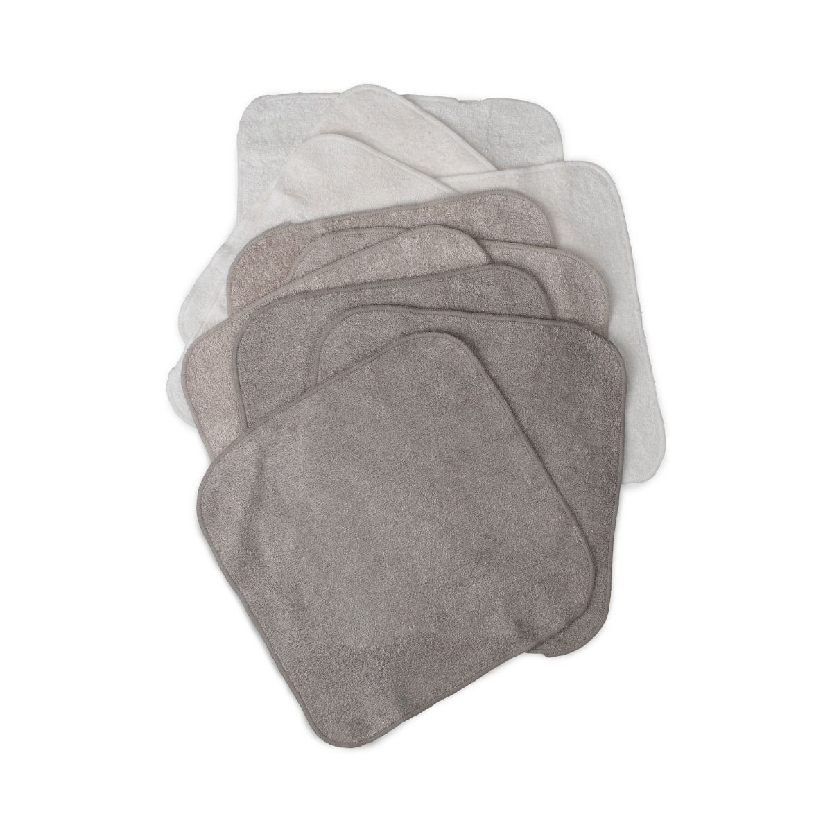 Little Bamboo Towelling Washer 10pk - Stone Grey | modandtod,com
