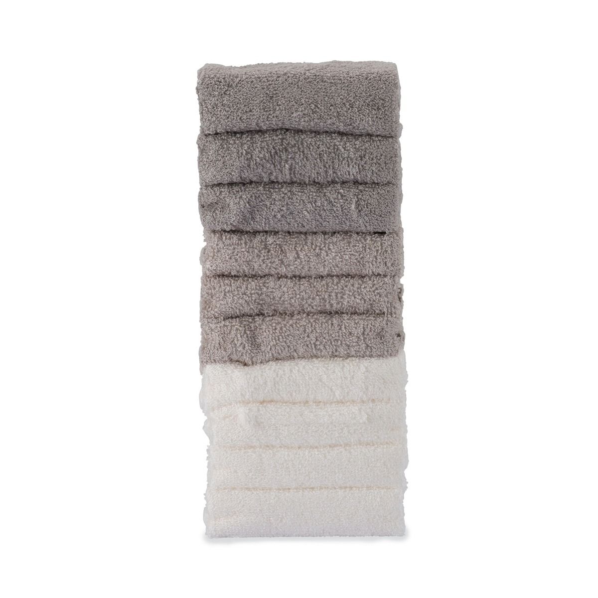 Little Bamboo Towelling Washer 10pk - Stone Grey | modandtod,com