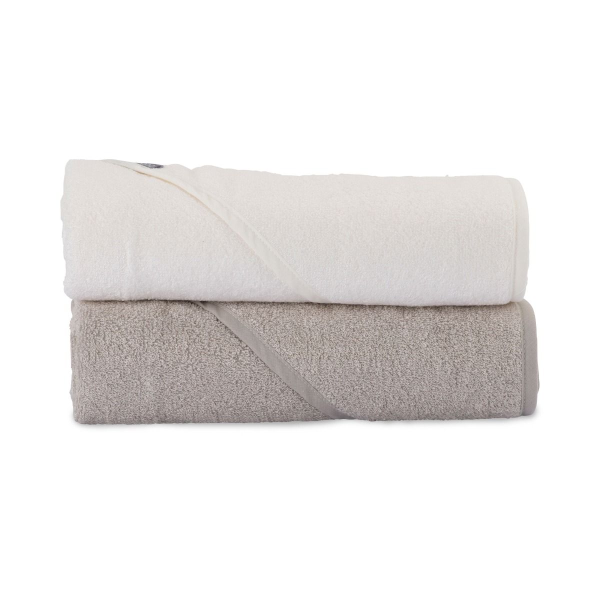 LITTLE BAMBOO HOODED TOWEL 2PK - STONE GREY | modandtod.com
