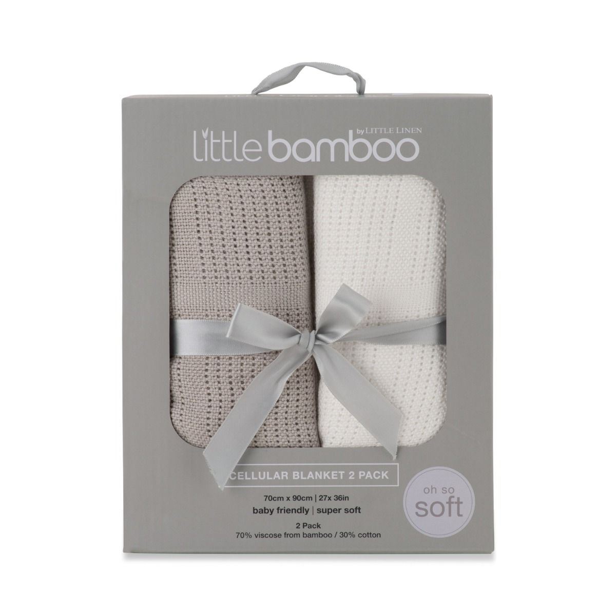Little Bamboo Cellular Blanket 2pk | Stone Grey | modandtod.com