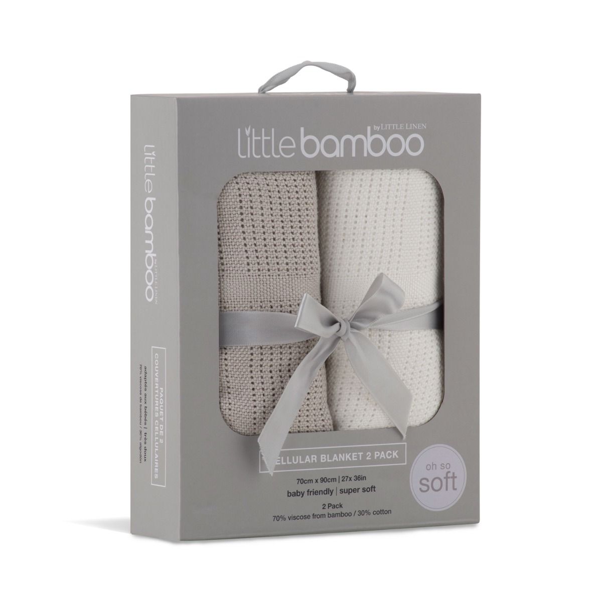 Little Bamboo Cellular Blanket 2pk | Stone Grey | modandtod.com