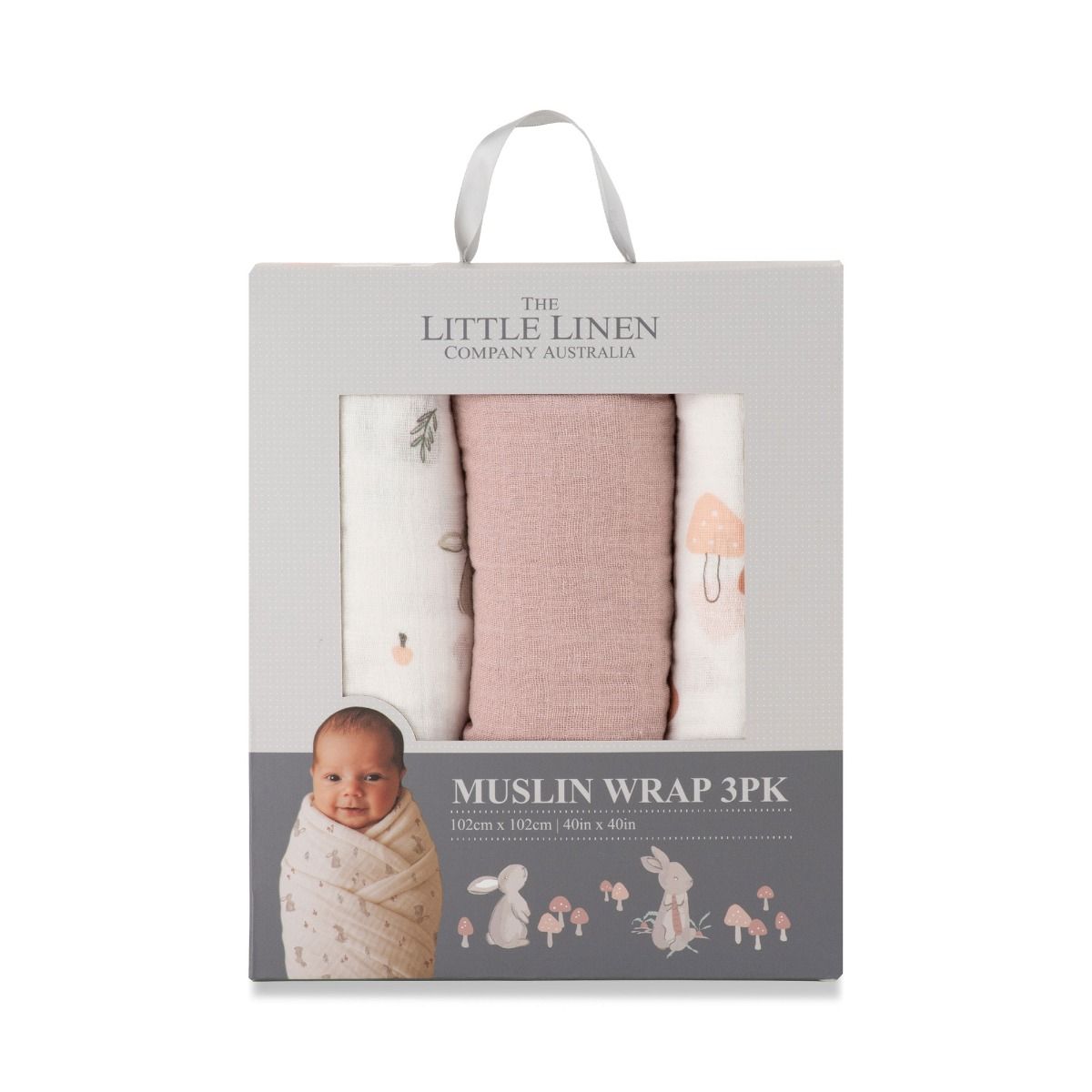 The Little Linen Company MUSLIN WRAPS 3PK - HARVEST BUNNY | modandtod.com