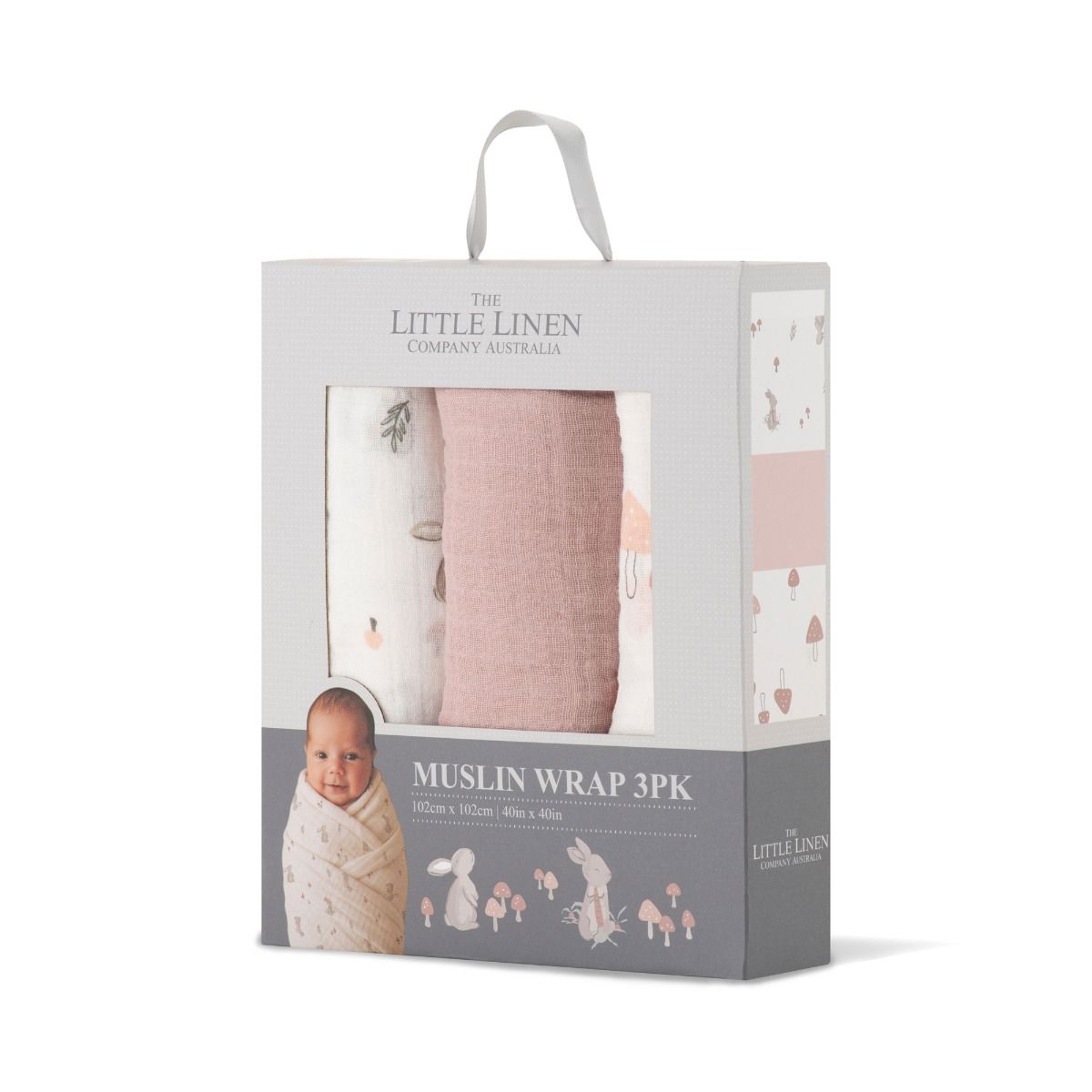 The Little Linen Company MUSLIN WRAPS 3PK - HARVEST BUNNY | modandtod.com