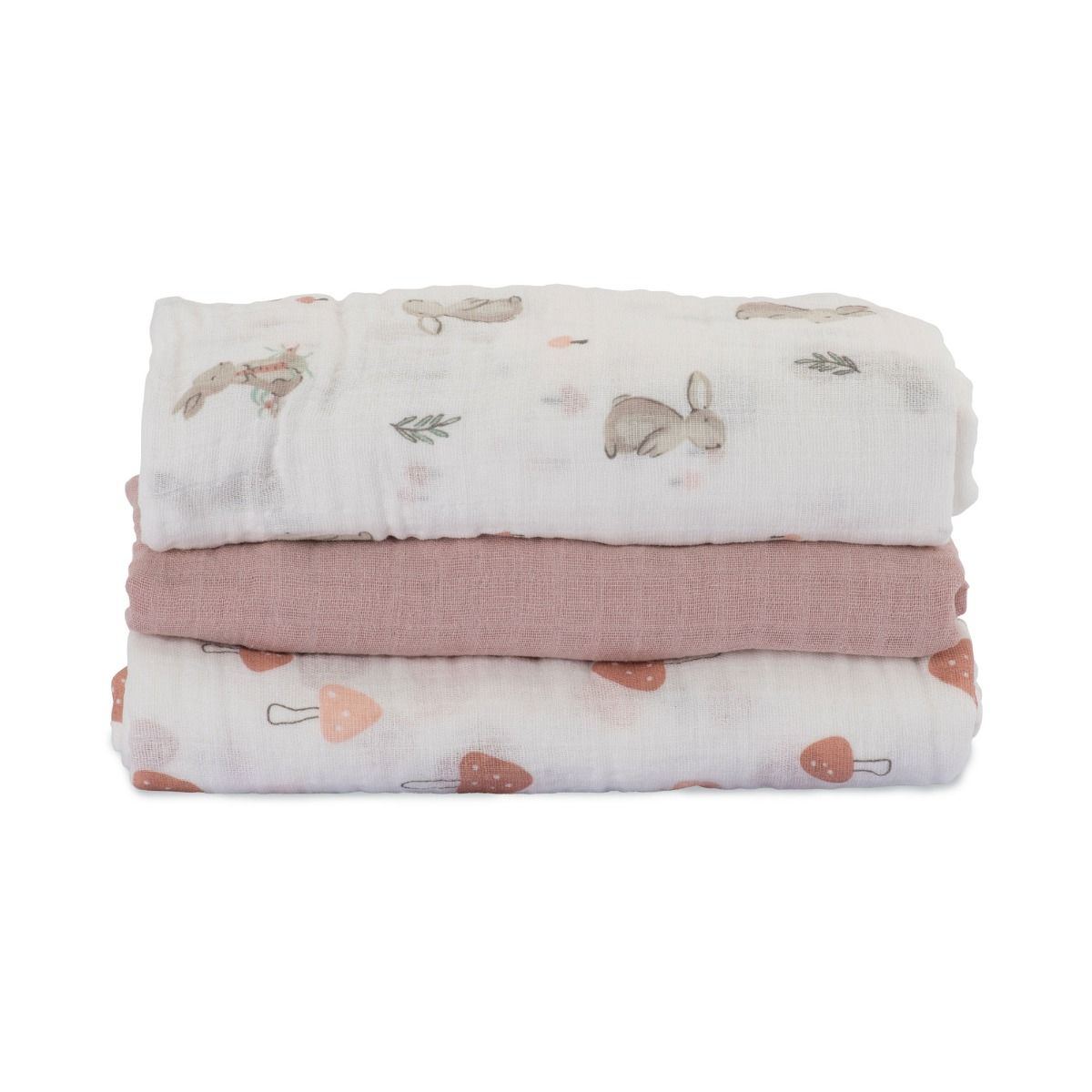 The Little Linen Company MUSLIN WRAPS 3PK - HARVEST BUNNY | modandtod.com