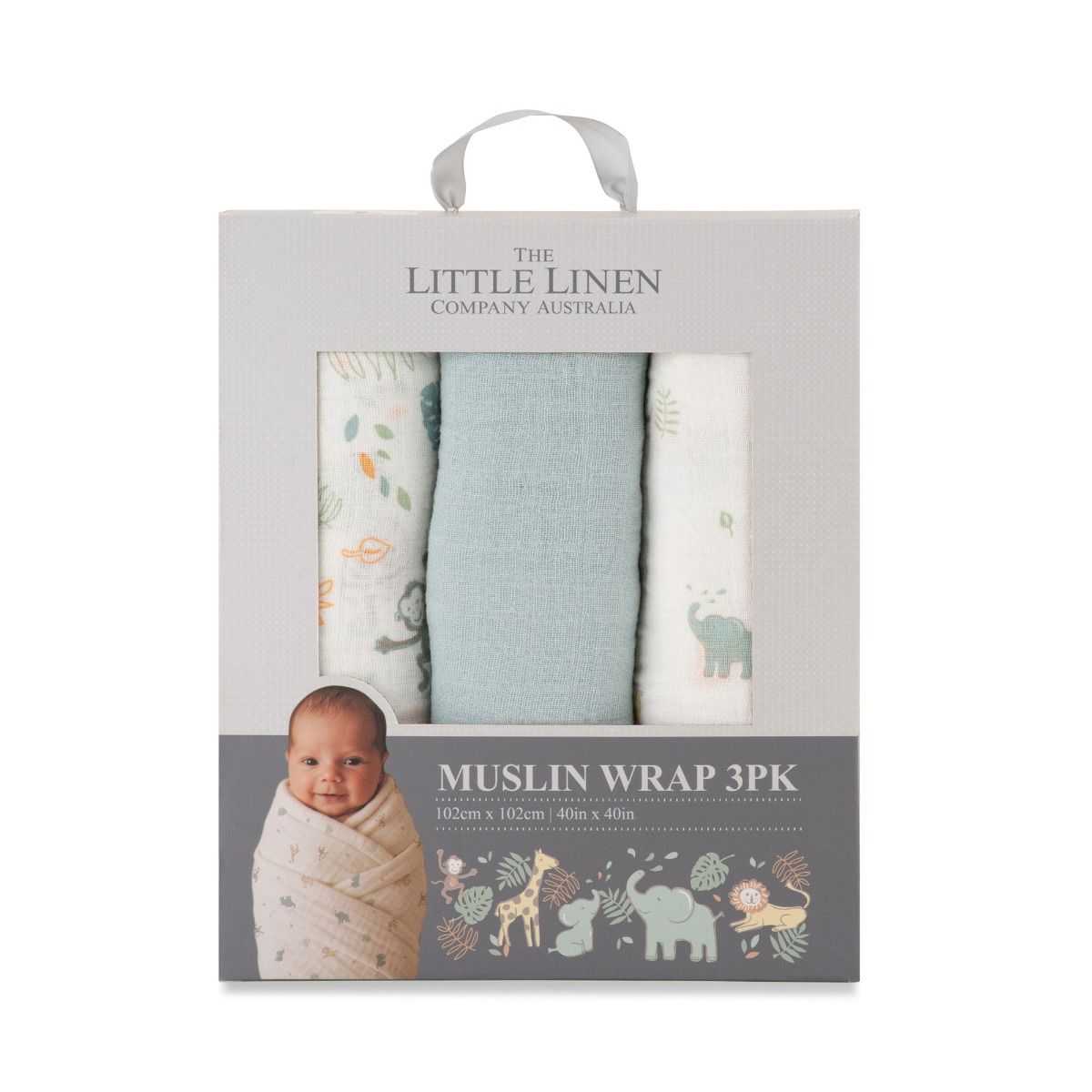 The Little Linen Company MUSLIN WRAPS 3PK - SAVANNA GIRAFFE | modandtod.com