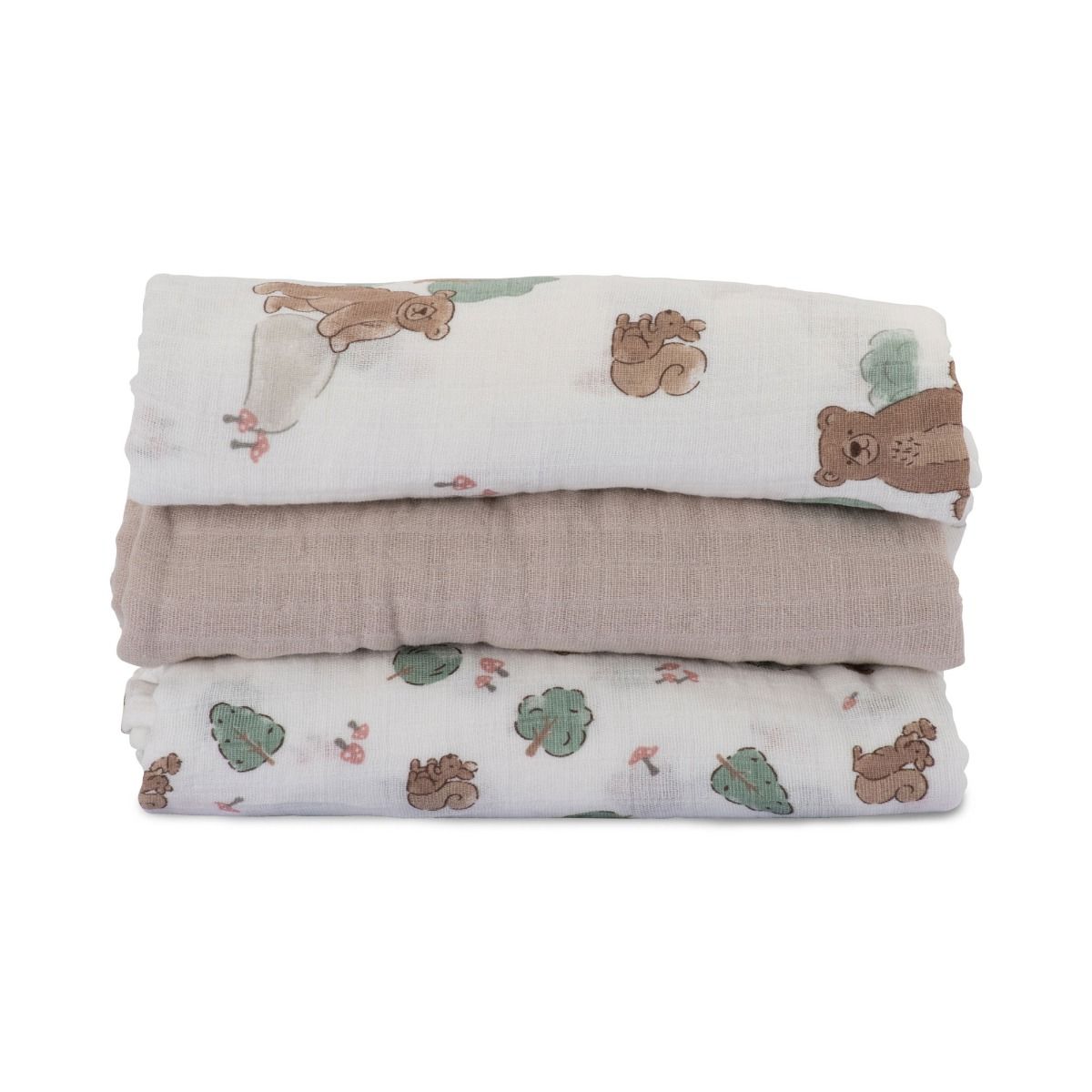 MUSLIN WRAPS 3PK - BUSHLAND BEAR
