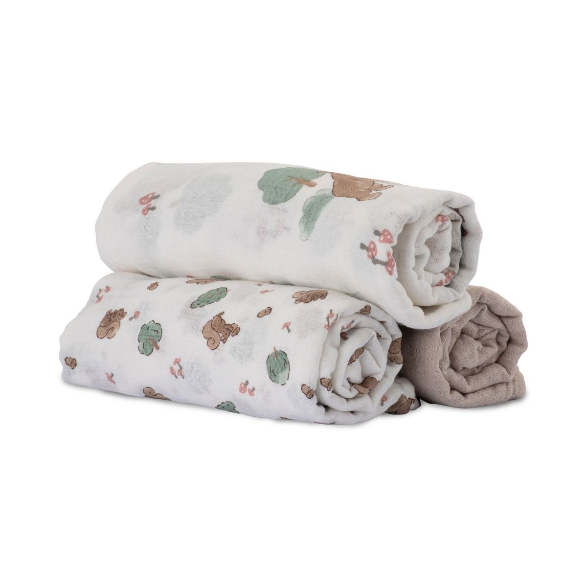 The Little Linen Company MUSLIN WRAPS 3PK - BUSHLAND BEAR | modandtod.com