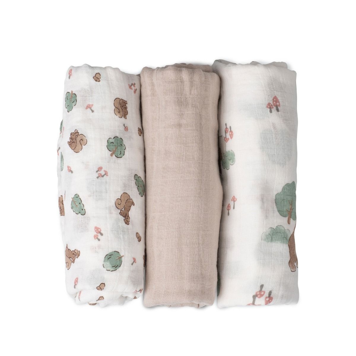 The Little Linen Company MUSLIN WRAPS 3PK - BUSHLAND BEAR | modandtod.com