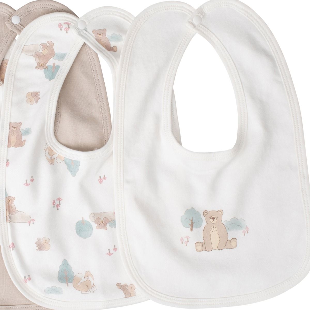 The Little Linen Company JERSEY BIB 5PK - BUSHLAND BEAR | modandtod.com