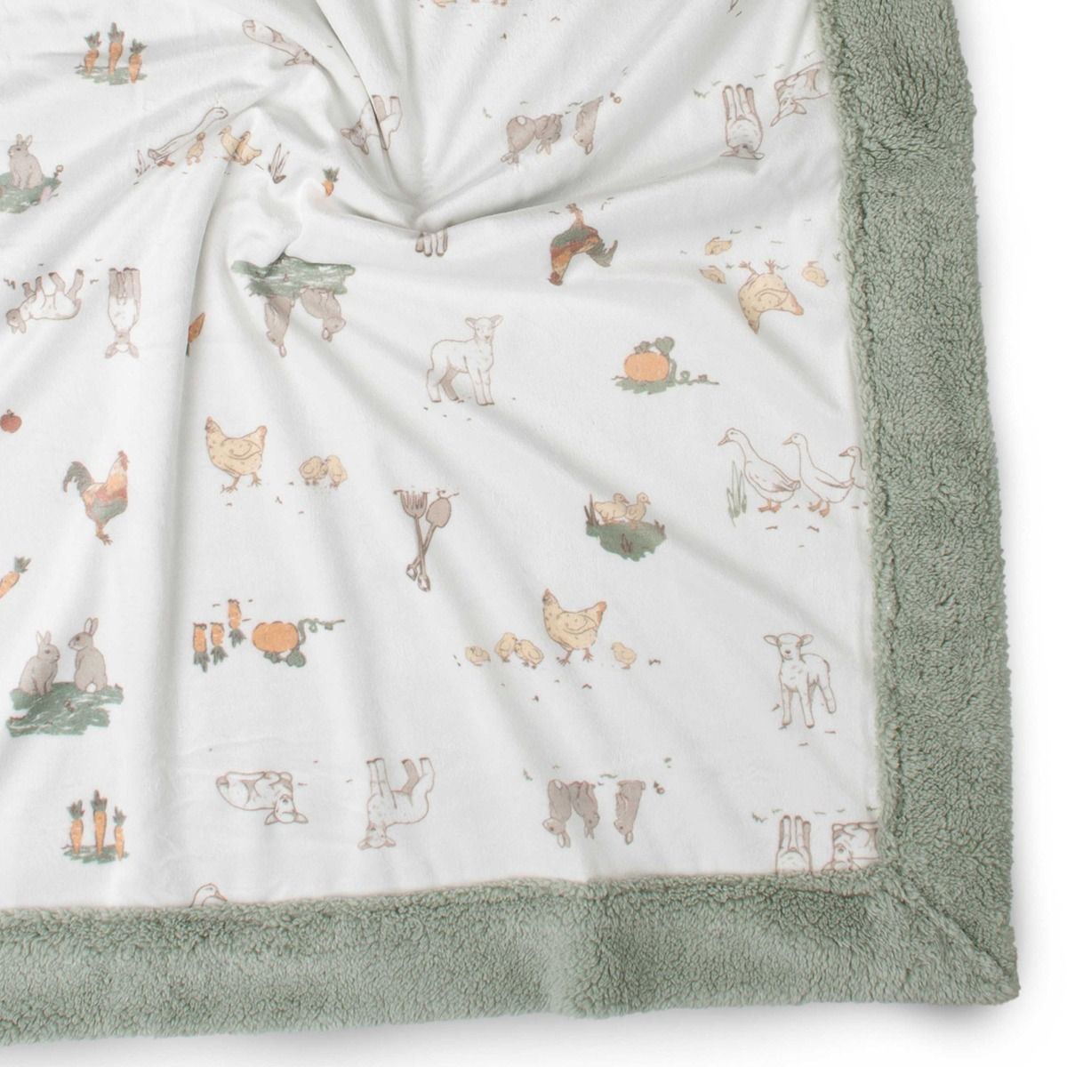 The Little Linen Company BABY SNUGGLE BLANKET - FARMYARD LAMB | modandtod.com