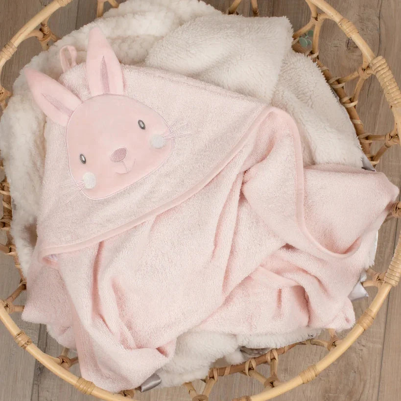 The Little Linen Company Character Baby Hooded Towel - Harvest Bunny for baby and toddler bath time