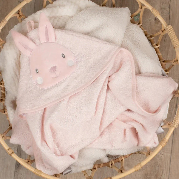 The Little Linen Company Character Baby Hooded Towel - Harvest Bunny for baby and toddler bath time