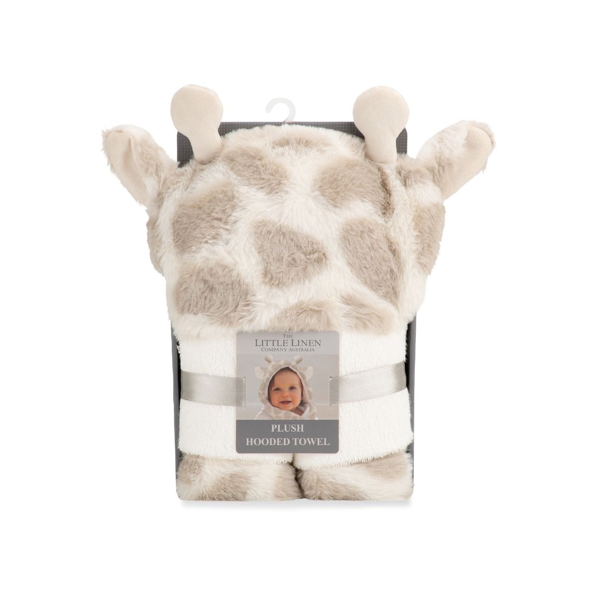 The Little Linen Company Plush Hooded Towel - Savanna Giraffe | Baby Bath Towel  modandtod.com