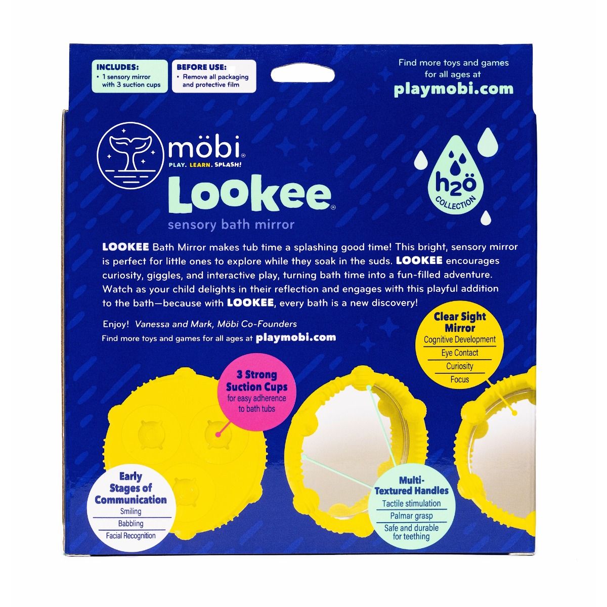 Mobi Lookee sensory bath mirror for baby and toddler bathtime fun. MOD & TOD