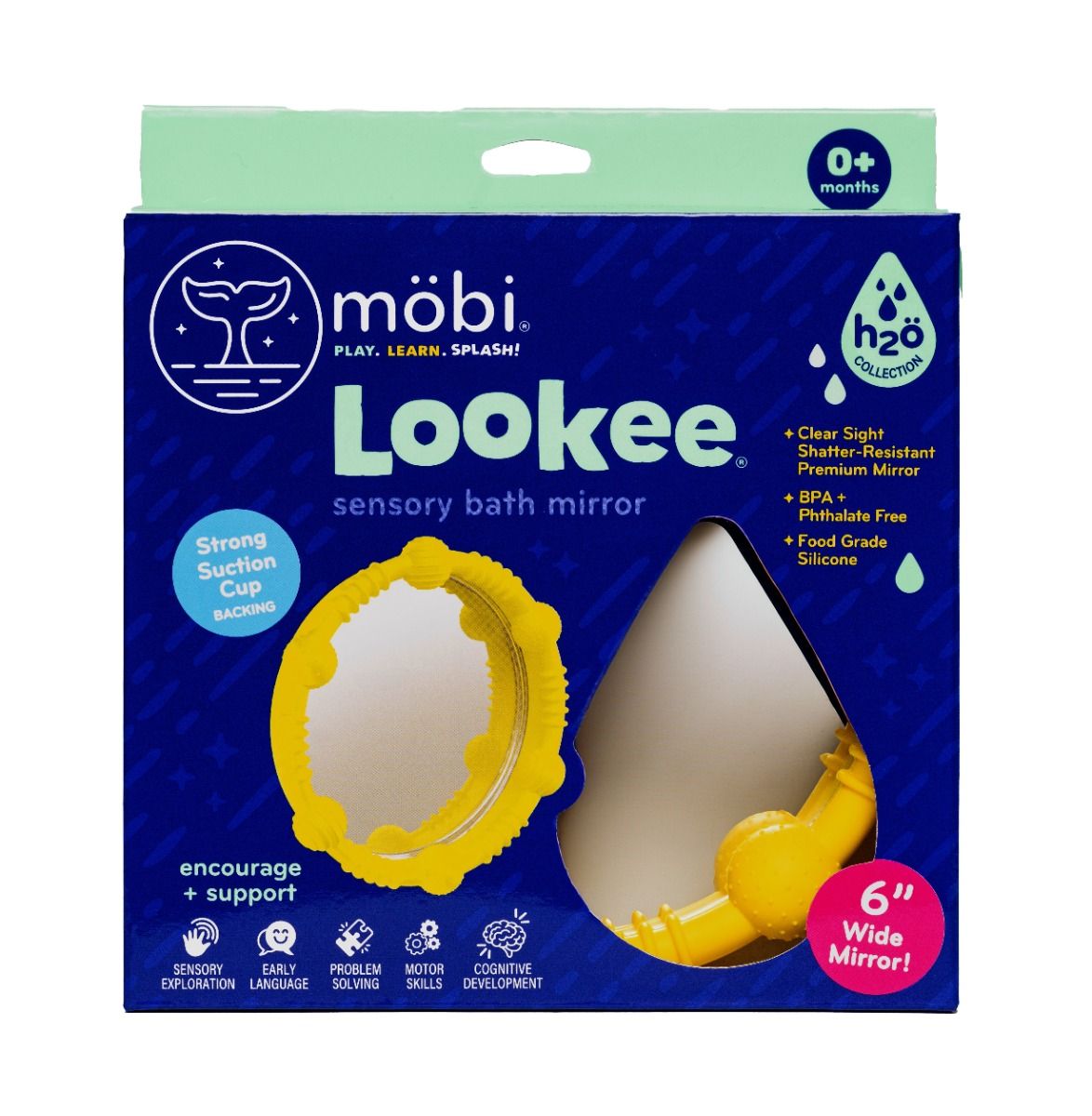 Mobi Lookee sensory bath mirror for baby and toddler bathtime fun. MOD & TOD