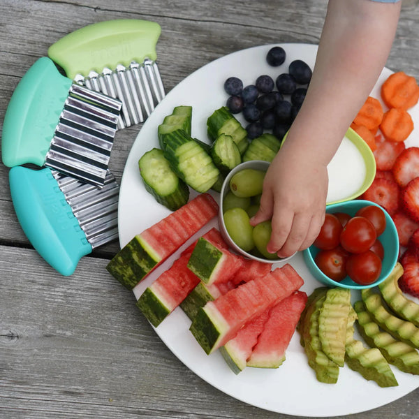 Melii Crinkle Cutters 3pk - Blue for food preparation for kids
