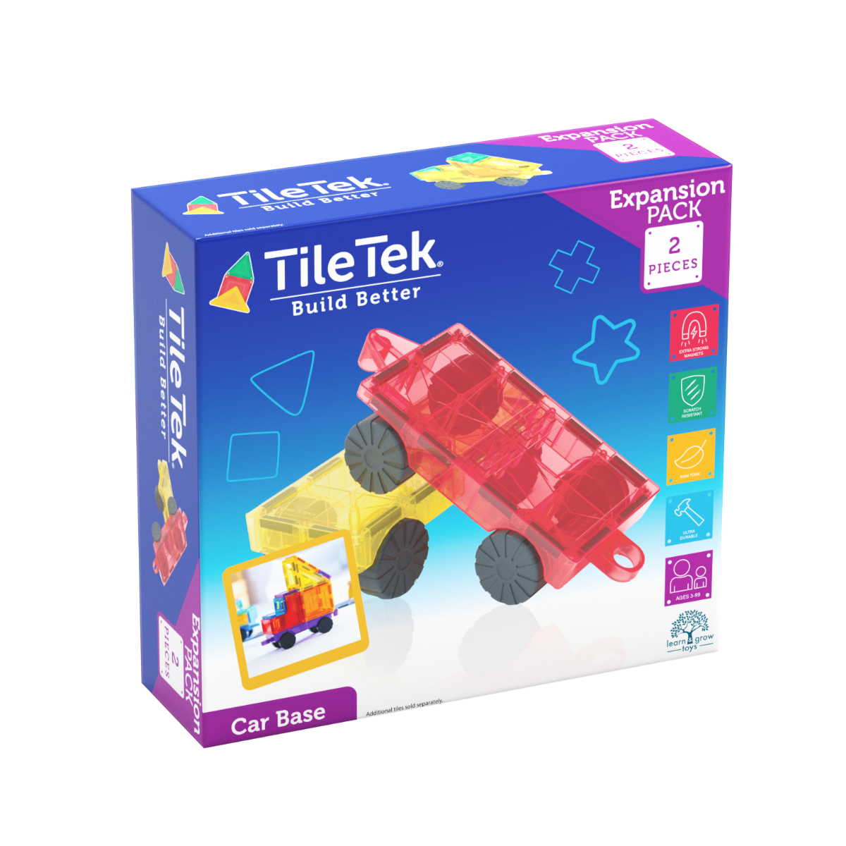 TileTek CAR BASE SET 2PC | Magnetic Tile Toys | modandtod.com