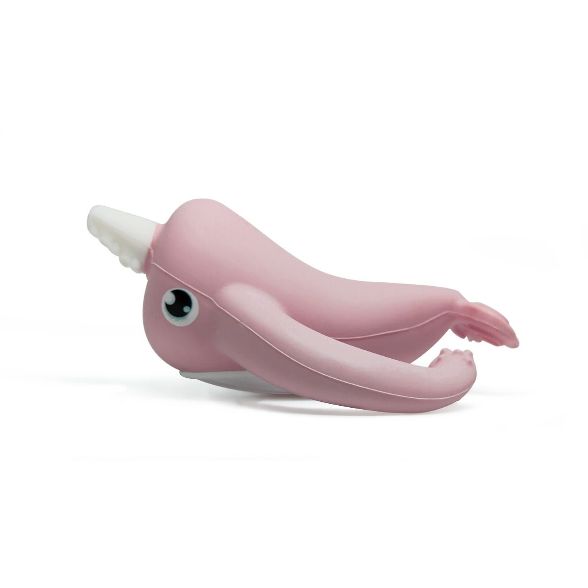 Smily Mia NORA NARWHAL SILICONE TEETHER - OLD ROSE | Baby Teething Toy | modandtod.com