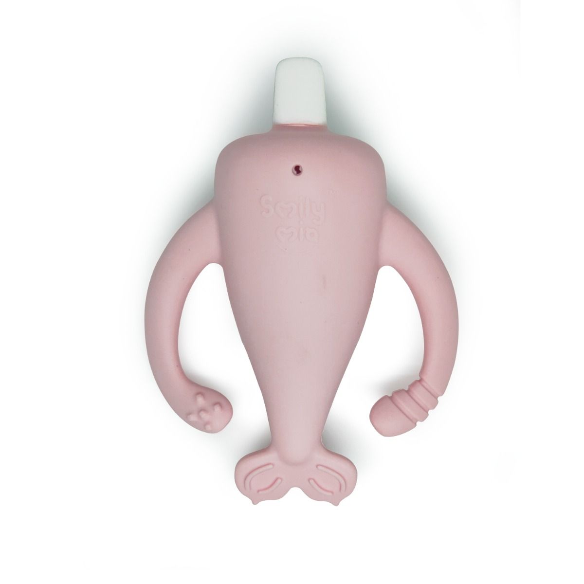Smily Mia NORA NARWHAL SILICONE TEETHER - OLD ROSE | Baby Teething Toy | modandtod.com