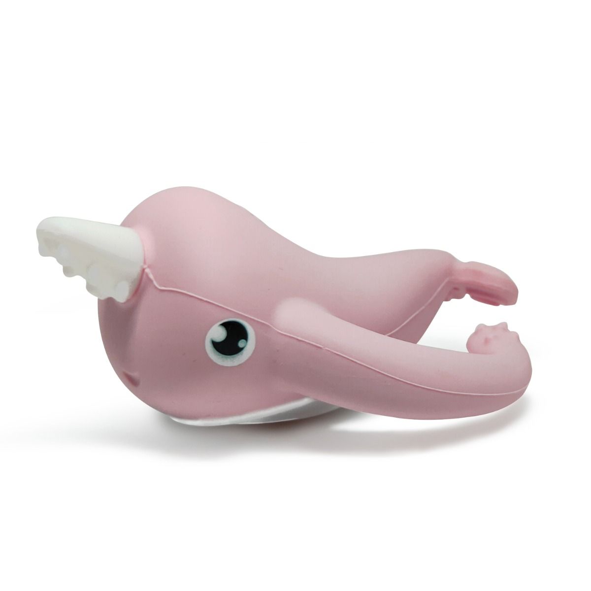 Smily Mia NORA NARWHAL SILICONE TEETHER - OLD ROSE | Baby Teething Toy | modandtod.com