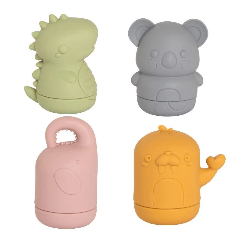 All4ella Squeezy Silicone Bath Toys - Animal Friends for baby, toddler and kids bath time 