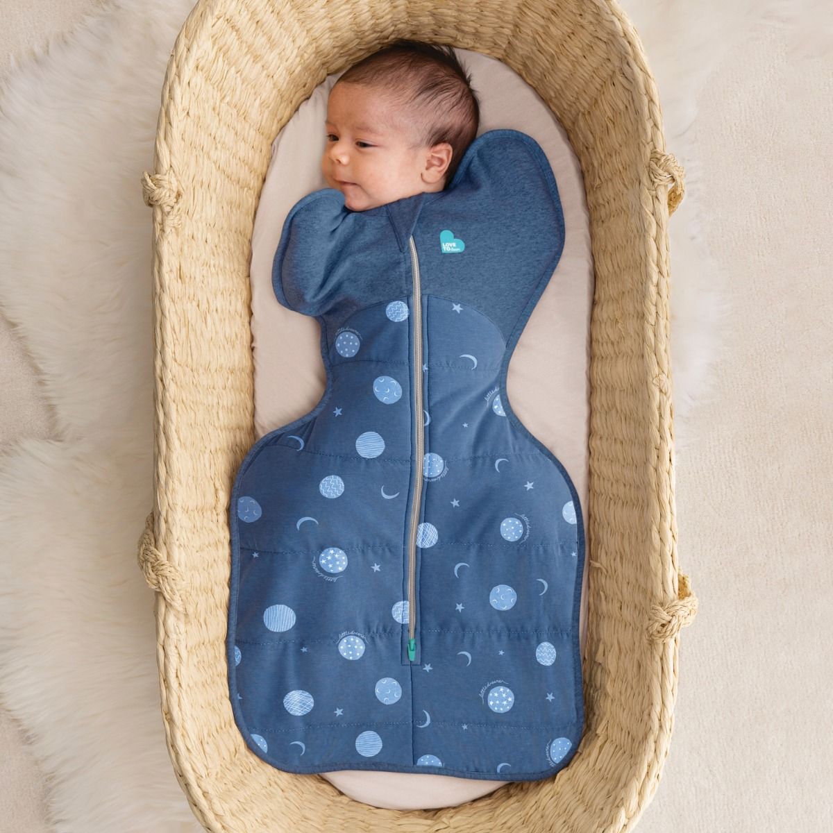 Swaddle Up™ Warm 2.5 TOG - Little Dreamer Denim for newborn and baby. MOD & TOD