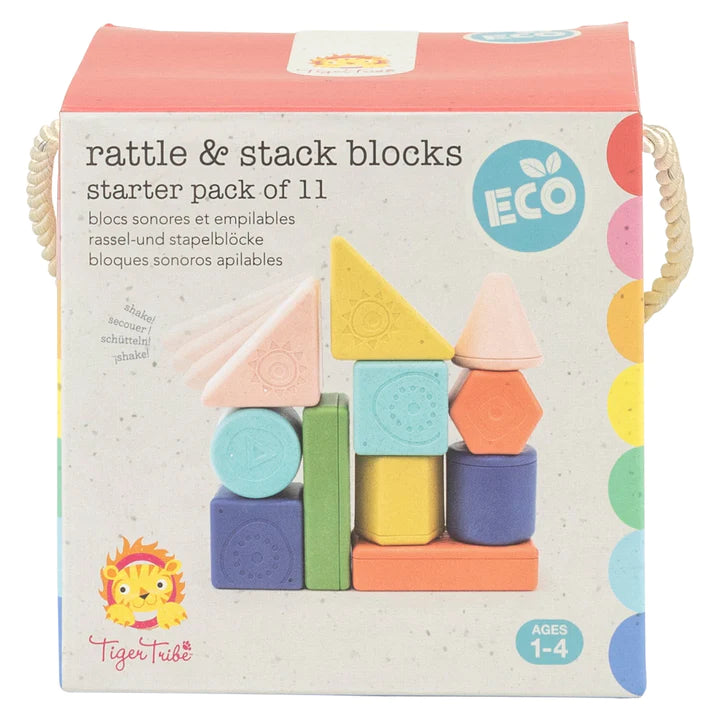 Tiger Tribe Rattle & Stack Blocks Starter Pack of 11 Available now at modandtod.com