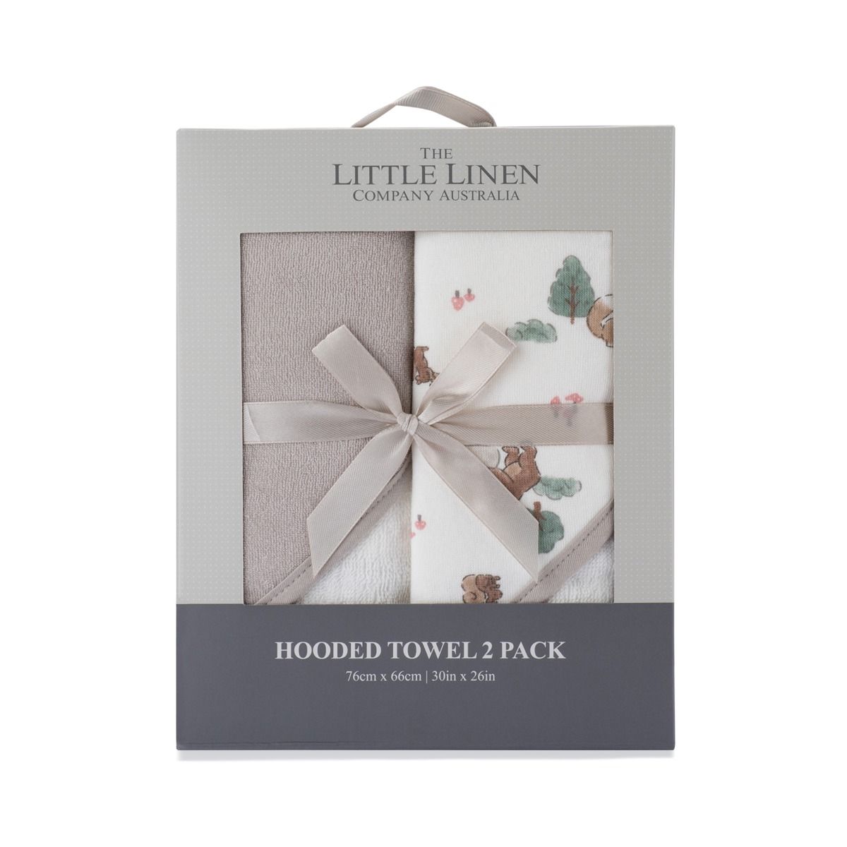 The Little Linen Company Baby Hooded Towel 2pk - Willow Bear | modandtod.com