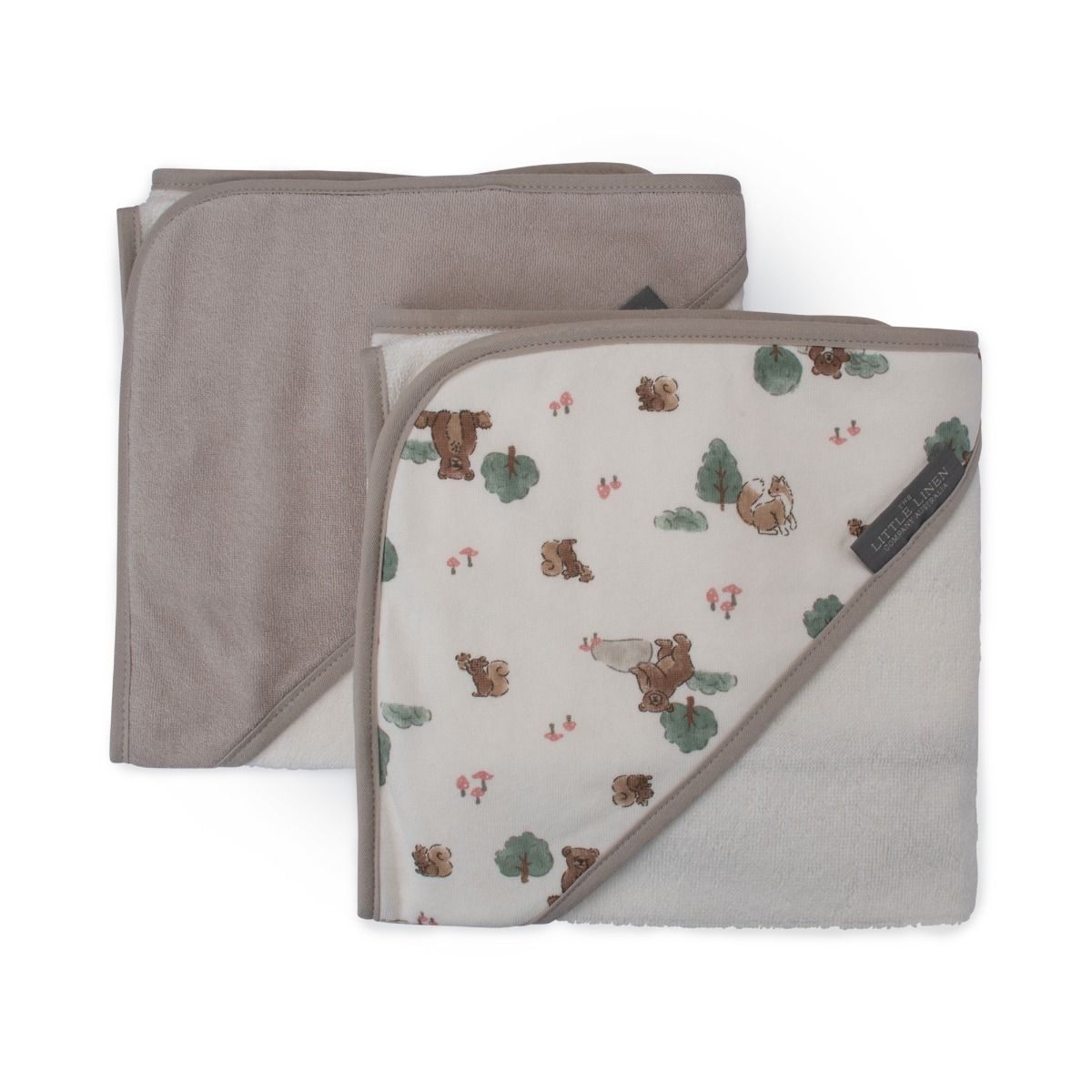 The Little Linen Company Baby Hooded Towel 2pk - Willow Bear | modandtod.com