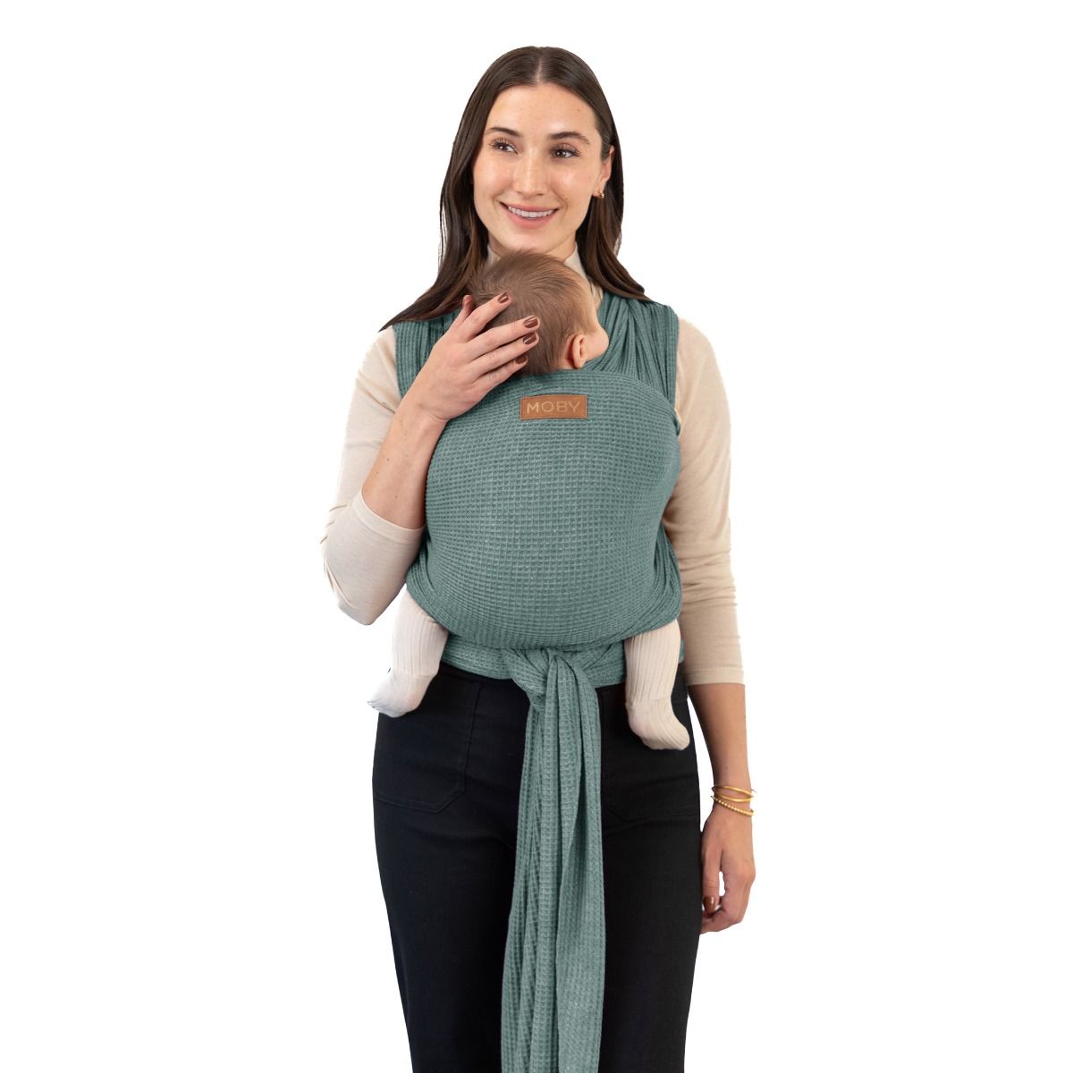 Moby Waffle Knit Wrap - Saguaro baby carrier for out and about mum and baby. MOD & TOD