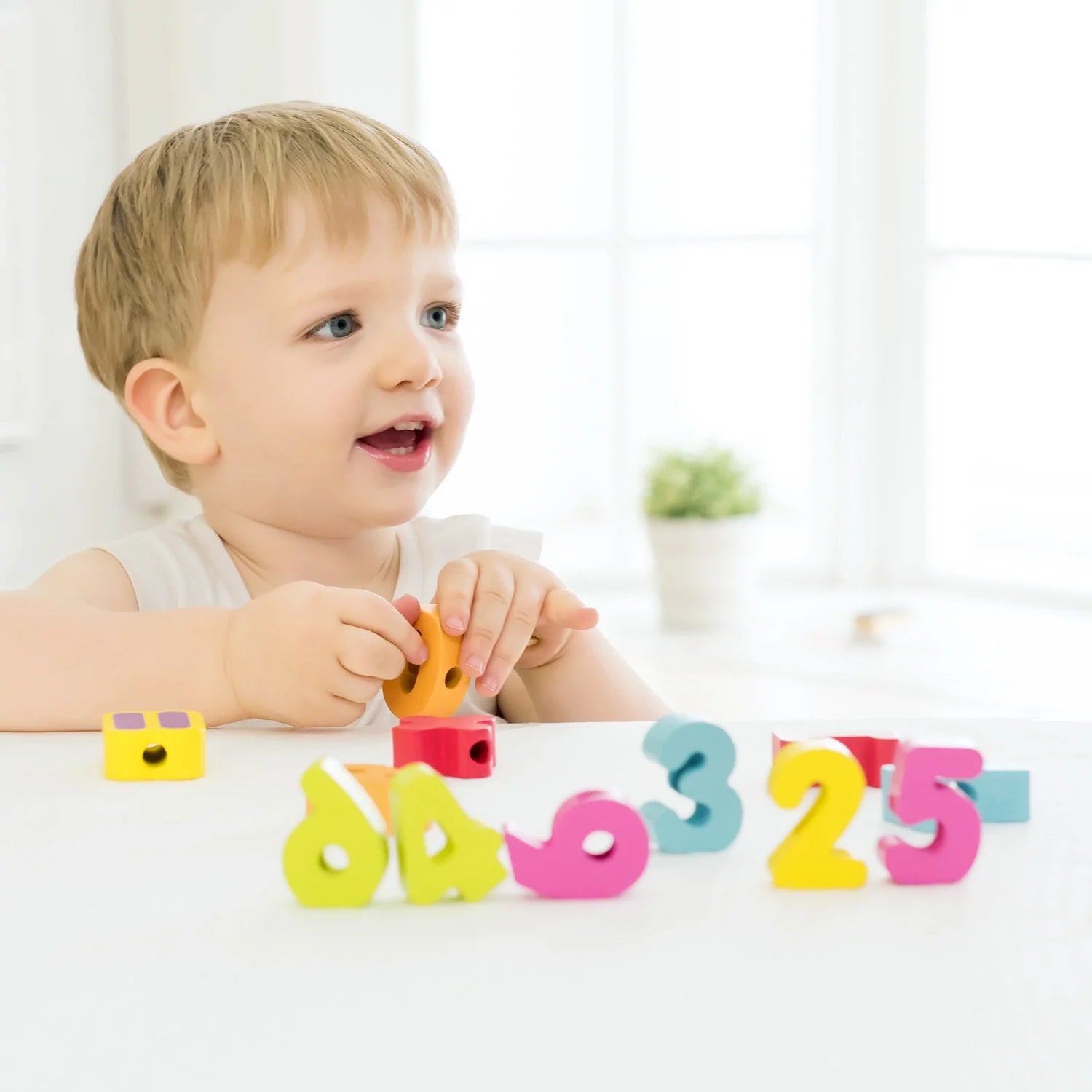 Classic World wooden Number Beads for toddler and kids